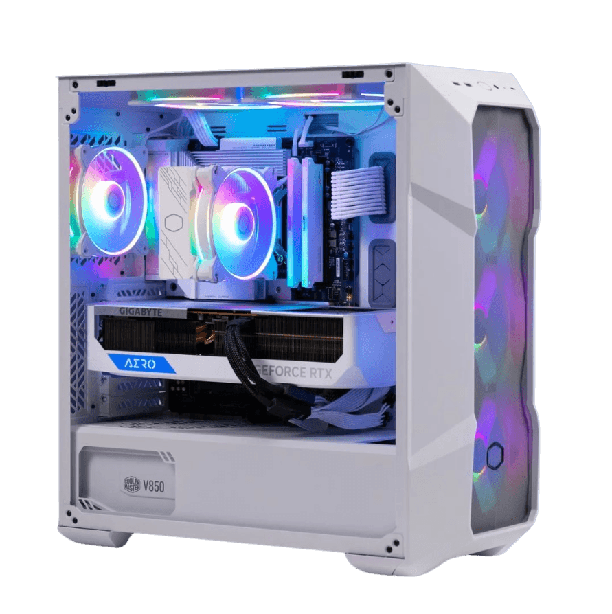 White Edition Gaming PC | Ryzen 7 9700X | RTX 5080 16GB | 32GB DDR5 | 2TB NVMe | 850W Gold
